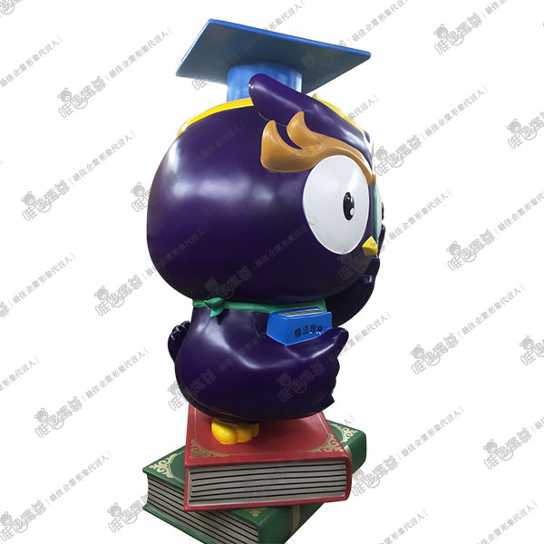 優格餅乾學院 貓頭鷹校長 玻璃纖維大公仔