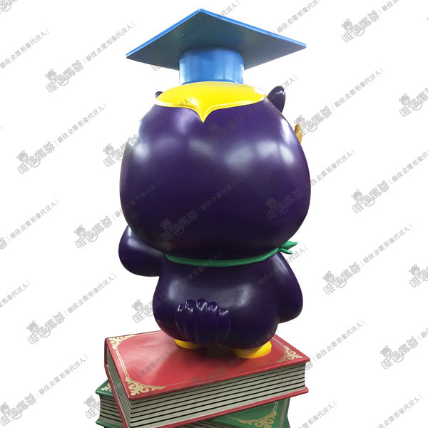 優格餅乾學院 貓頭鷹校長 玻璃纖維大公仔