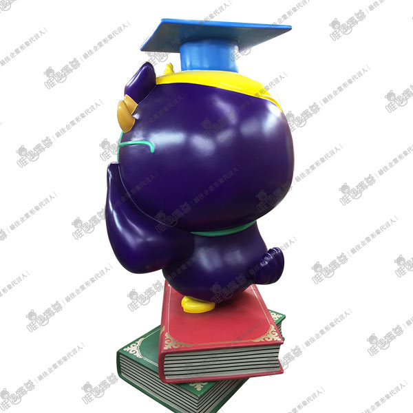 優格餅乾學院 貓頭鷹校長 玻璃纖維大公仔